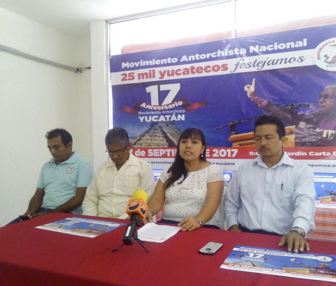 Movimiento Antorchista celebrará 17 años en Yucatán.