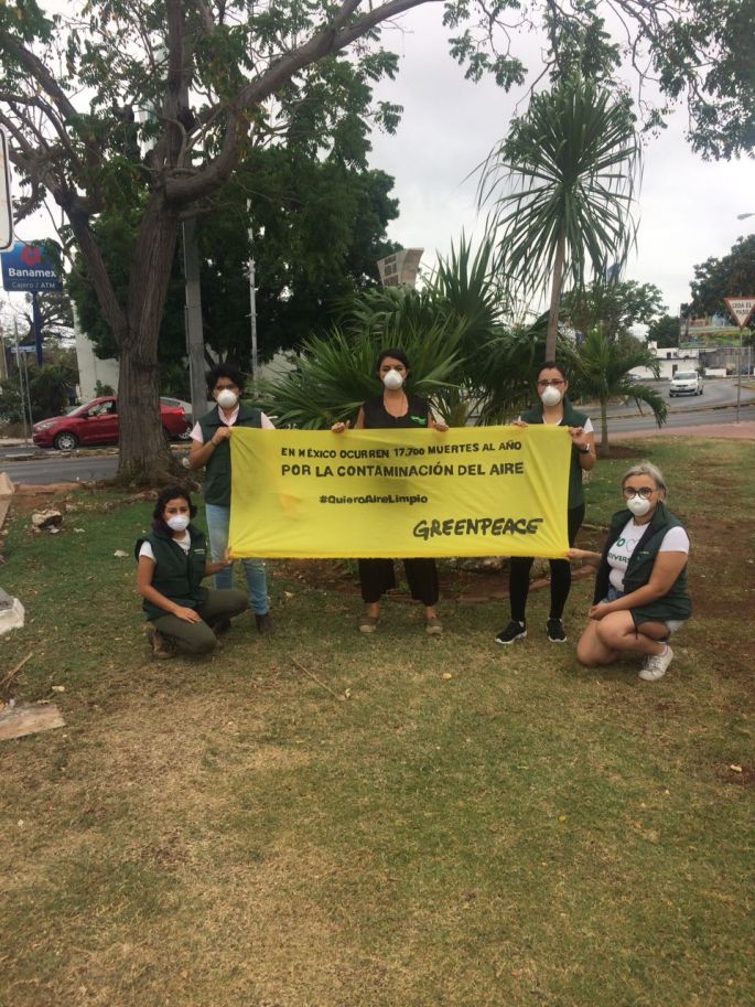 Protesta de Greenpeace por la calidad del aire