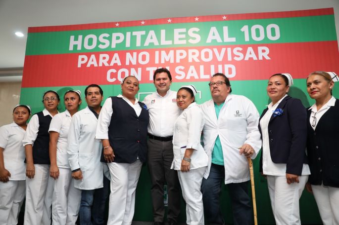 Propone Sahuí hospitales al 100 por ciento, medicamentos y 400 plazas, "Para no improvisar con tu salud”