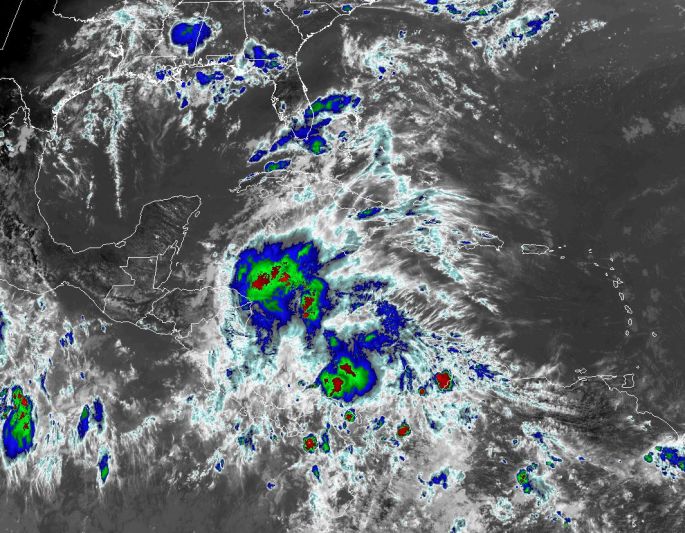 Para los próximos días se incrementa el potencial de lluvias en la Península de Yucatán.