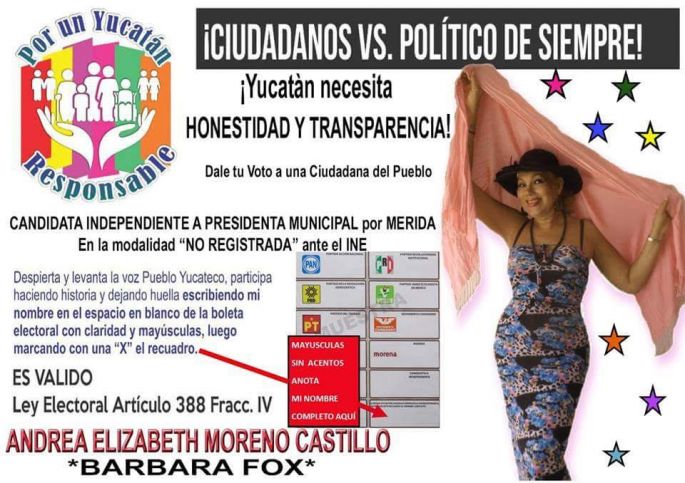 Barbara Fox se destapa como candidata a la alcaldía de Mérida