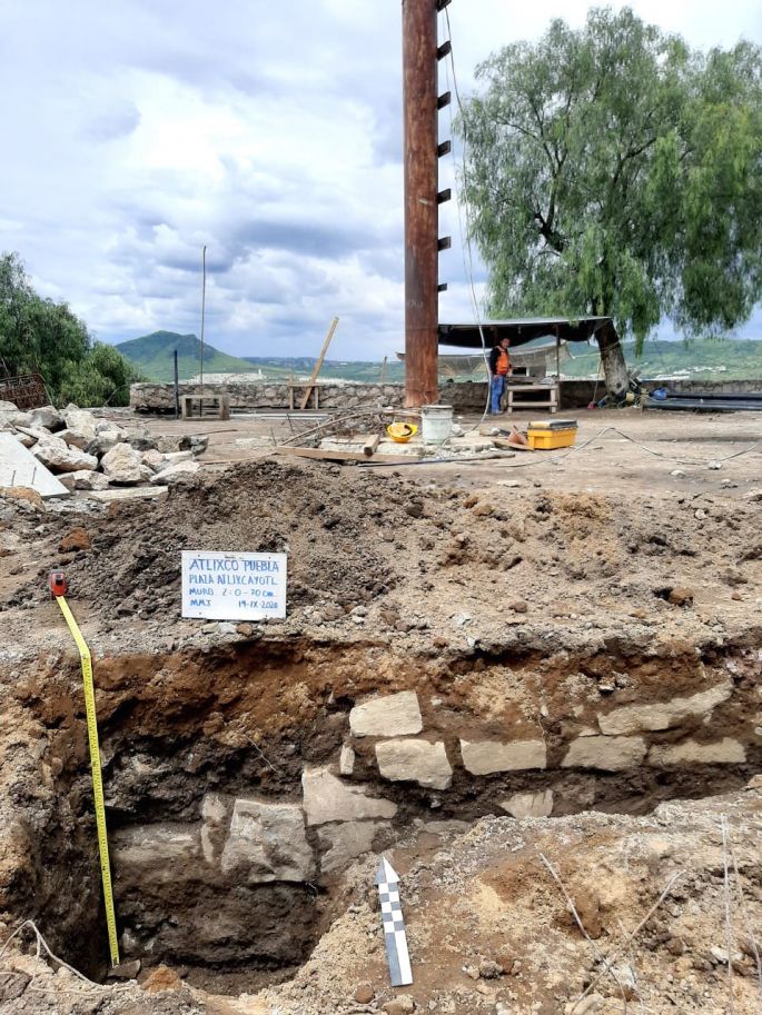 Descubre INAH vestigios arquitectónicos en la Plazuela de la Danza de Atlixco, en Puebla; tendrían 900 años de antigüedad
