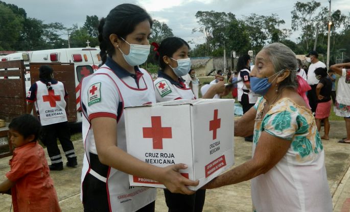 Continúa la entrega de ayuda humanitaria por parte de Cruz Roja Mexicana