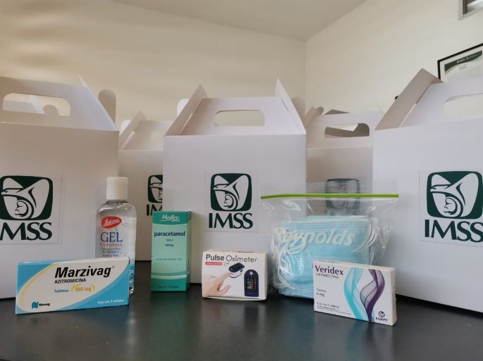 Entrega el IMSS kits con tratamiento covid para pacientes en casa 