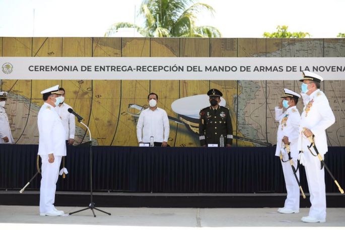 Encabeza el Gobernador Mauricio Vila Dosal ceremonia de cambio de mando en la IX Zona Naval