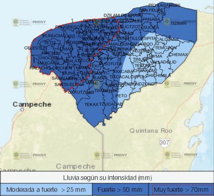 Se prevén intensas lluvias, a partir de este jueves