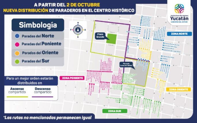 Comenzará el acercamiento en el Centro Histórico de las zonas de ascenso y descenso de 150 rutas de transporte público   
