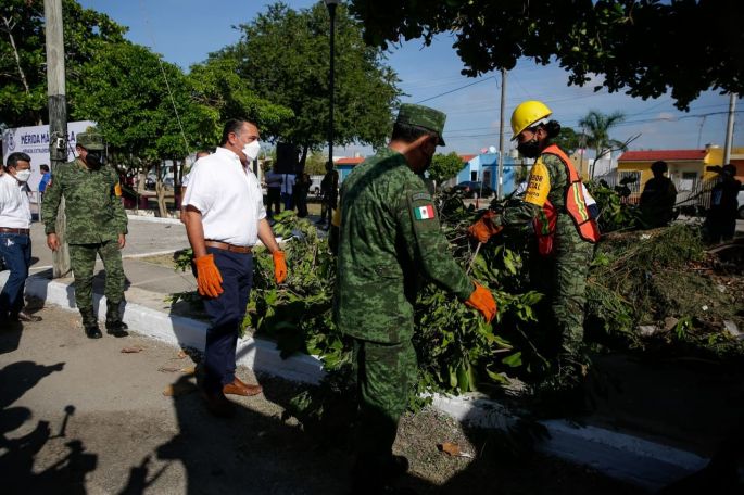 Ejército Mexicano se suma a la jornada extraordinaria de limpieza “Mérida Más Chula”