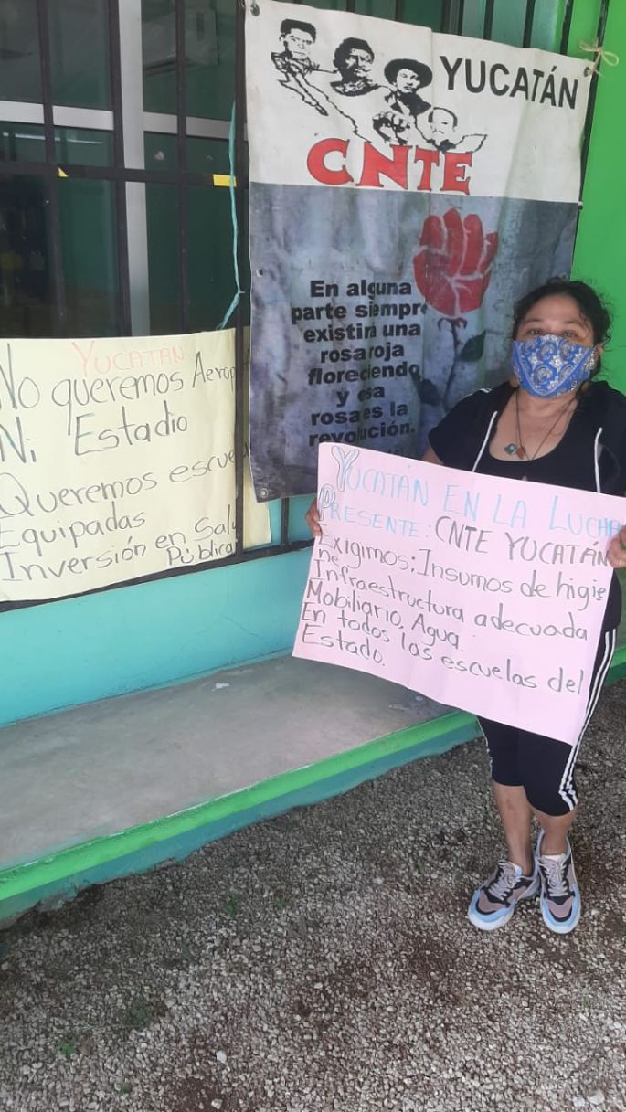 Protestas en la Escuela Primaria Indígena de Chapab