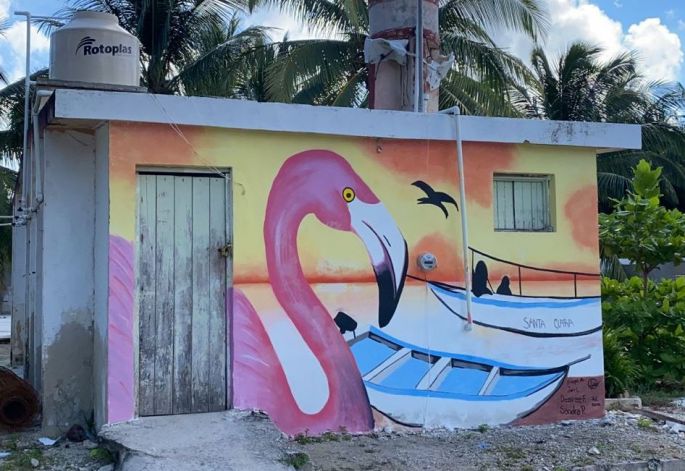 La costa yucateca estrena murales realizados por niñas, niños y jóvenes