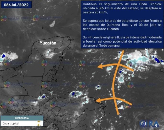 Onda tropical traerá lluvias entre moderadas y fuertes a Yucatán, este fin de semana