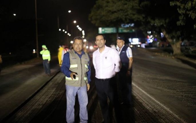 Revisa el Gobernador Mauricio avances de la tercera etapa de repavimentación de los kilómetros más críticos del Periférico de Mérida