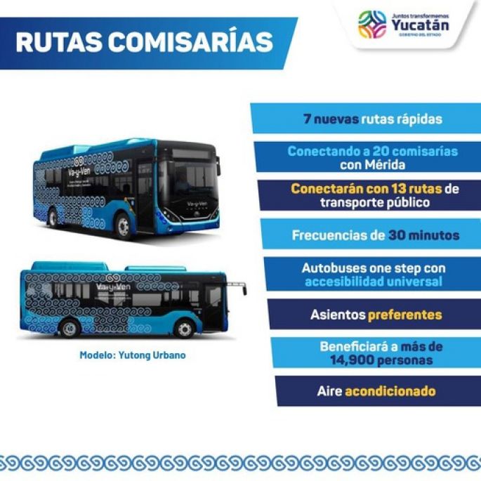 Con rutas rápidas en comisarías, el Gobernador Mauricio Vila atiende la necesidad de transporte en las poblaciones más alejadas de Mérida