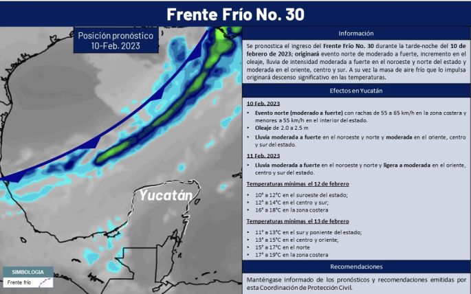 Alerta a la navegación costera por ingreso de fuerte norte, pues se prevén vientos de 65 km/h,  olas de 2.5 metros de altura y lluvias fuertes