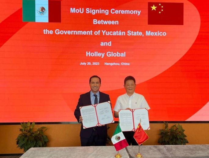 Firma el Gobernador Mauricio Vila carta de intención con Holley Group para el establecimiento de un parque industrial en Yucatán