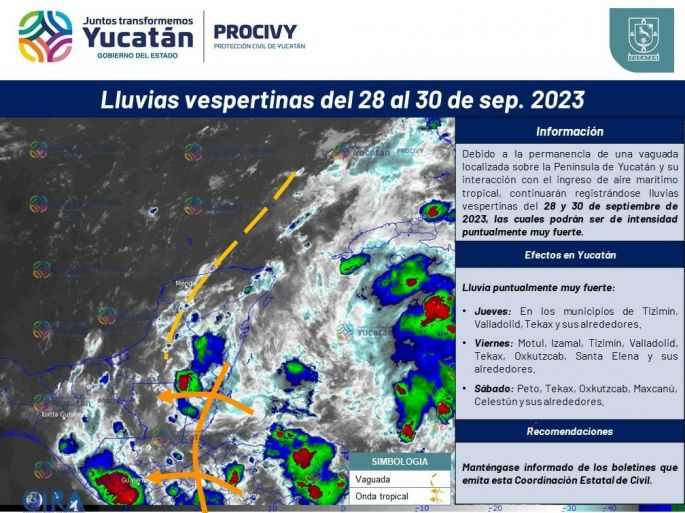 Se esperan lluvias muy fuertes en el oriente y sur del estado; podrían ser mayores a los 40 mm