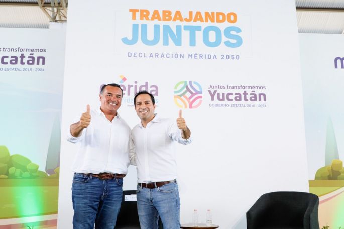 El Gobernador Mauricio Vila y el Alcalde Renán Barrera anuncian la remodelación de la Unidad Deportiva del Sur y de 23 parques en esa zona de Mérida 