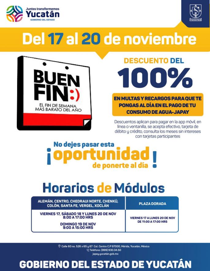 Llegó El Buen Fin a dependencias estatales; descuentos en multas y recargos 