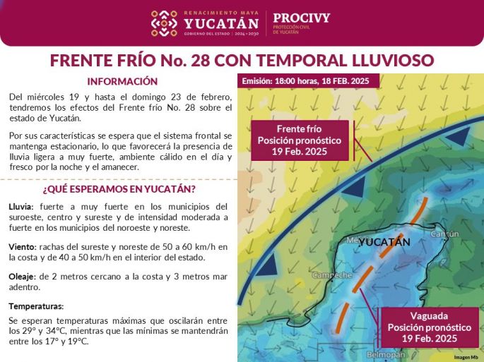 Llama Procivy a tener precaución por fuertes lluvias a partir de hoy y hasta el domingo