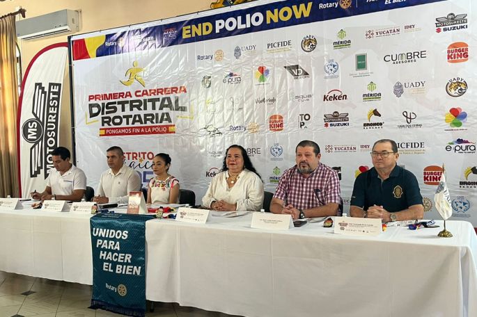 Presentan la Primera Carrera Distrital Rotaria “End Polio Now” en Mérida