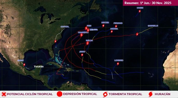 Concluye temporada de ciclones tropicales en el Atlántico