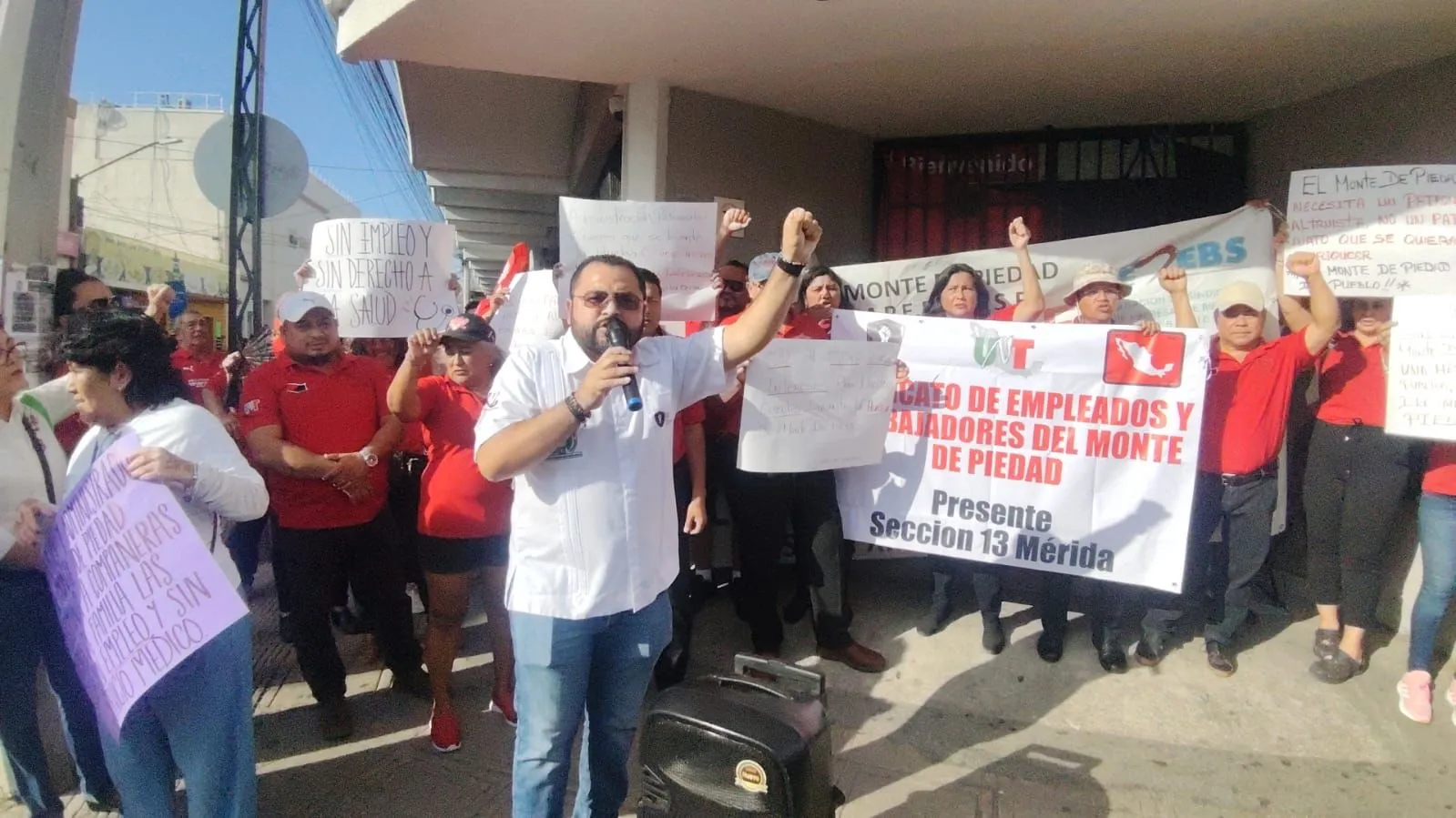 Respaldo sindical fortalece huelga en Monte de Piedad tras seis meses de conflicto