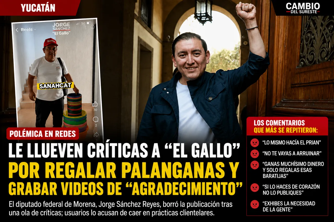 Le llueven críticas a “El Gallo” por regalar palanganas y grabar videos de “agradecimiento”