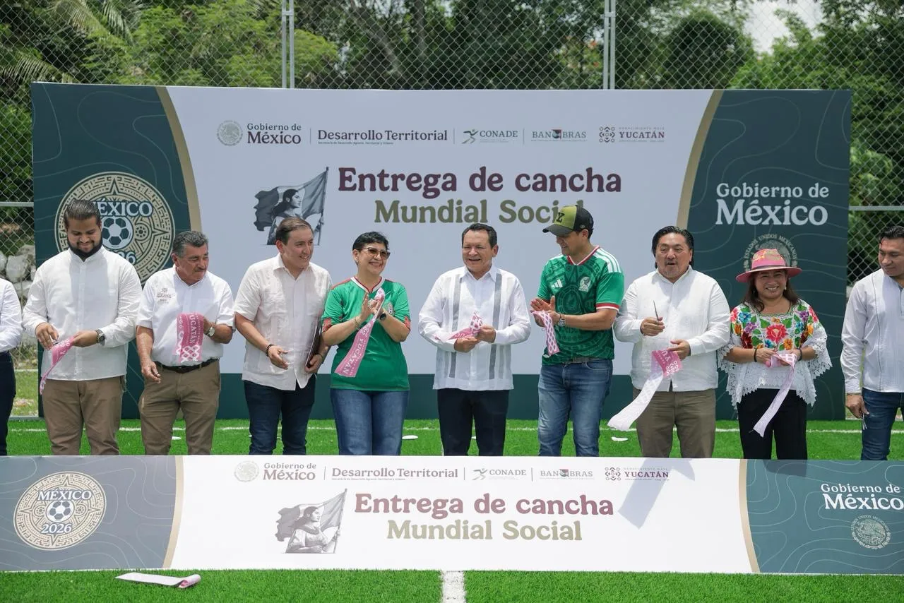 Tecoh estrena nueva cancha deportiva como parte del Renacimiento Maya para transformar espacios públicos y generar bienestar